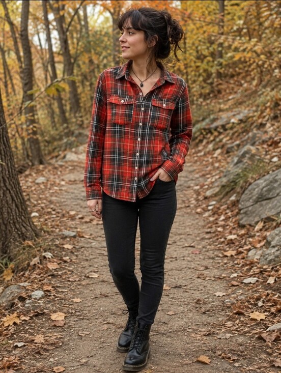 Mossimo Supply Co. Tops - Mossimo Supply Co Red Black Plaid Flannel Shirt Women’s M Grunge 2014